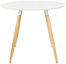 Relaxdays 10020557-49 Tavolo da Pranzo Rotondo, Legno, Bianco, 90x90x74 cm