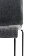 CLP Sgabello Bar Hoover in Stoffa I Sgabello Alto Design 4 Gambe in Metallo I Sedia Sgabello Impilabile con Schienale, Colore:Grigio Chiaro, Colore del Telaio:Nero