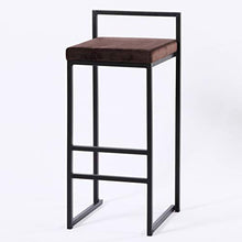 XIN CHANG LWH Sgabelli Alti, Bar Sedia con Schienale Panno Cuscino Industrial Style Dining Chair della Sedia del Salone Hotel Reception Chair (Color : Brown, Size : 77CM)