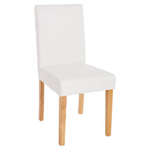 Mendler Set 4X sedie Littau Ecopelle Opaca per Sala da Pranzo 43x56x90cm Bianco Piedi Chiari