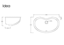 Lavandino Lavabo Sottopiano Design moderno Idea in Ceramica Bianco 60x37x20,5 cm