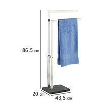 WENKO Piantana portasalviette Slate Rock acciaio inossidable - porta asciugamani, Acciaio inossidabile, 43.5 x 86.5 x 20 cm, Satinato
