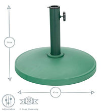 Harbour Housewares Base per ombrellone da Giardino - Cemento con Asta in Metallo - 12 kg - Nero - per aste da 38-48 mm