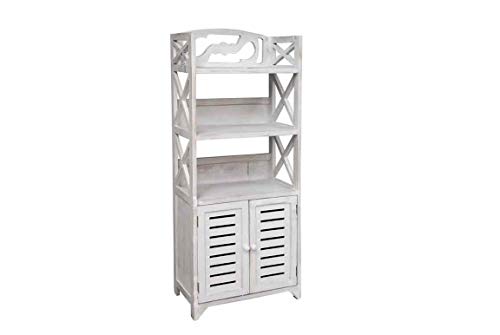 GICOS IMPORT EXPORT SRL Mobile cassettiera in legnocon ante e mensole colore bianco 2 cassetti 47 * 26 * 117 cm shabby chic XDA-740794
