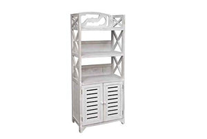 GICOS IMPORT EXPORT SRL Mobile cassettiera in legnocon ante e mensole colore bianco 2 cassetti 47 * 26 * 117 cm shabby chic XDA-740794