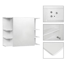 EUGAD Armadietto a Specchio da Bagno Mobiletto Pensile a Parete con 8 Mensole 80x20x60cm Bianco 0134WY