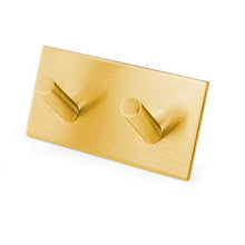 Milti Portasciugamani Autoadesivo Acciaio Inox 304 finitura spazzolata - Oro - Ganci Adesivi di Design senza Foratura per Bagno o Cucina - Niente più Forature - Adesivo 3M di alta Qualità