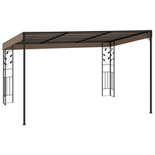 Tidyard Gazebo Padiglione da Parete Muro Giardino Tessuto Grigio Talpa con Struttura in Acciaio 4x3x2,5 m/6x3x2,5 m,Gazebo da Giardino con Struttura in Acciaio,Gazebo 4x3 6x3 m,Gazebo da Parete