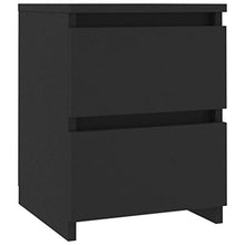 Festnight Comodini Camera da Letto Moderni con 2 Cassetti in Truciolato Nero,Comodino Moderno,Cassettiera Camera da Letto Moderno,Comodino con Cassetti 30x30x40 cm