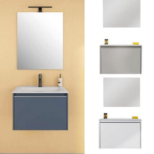 Bagno Italia Mobile arredo bagno sospeso moderno oceano bianco o tortora cm 60 con cassettone lavabo e specchio