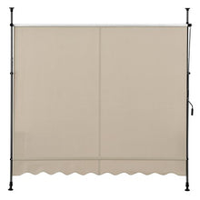 pro.tec] Tenda da Sole avvolgibile a Barra Quadra con Gambe - 250 x 120 x 200-300 cm - Parasole - Color Sabbia