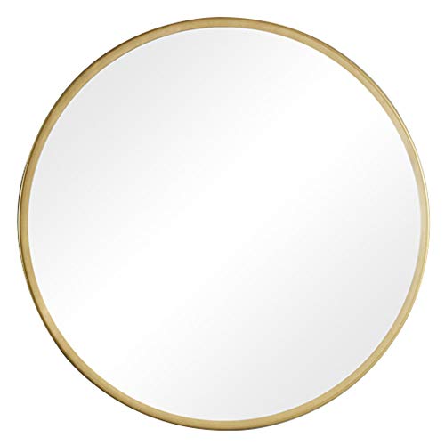 Specchio specchio da bagno, specchio cosmetico rotondo a parete, specchio d'argento ad alta definizione antipolvere e antideflagrante, specchio d'argento senza rame, cornice in lega di alluminio