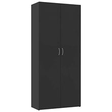 Tidyard Armadietto Nero 80x35,5x180 cm in Truciolato