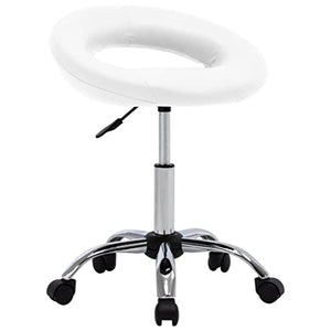 vidaXL Sedia da Lavoro con Ruote Poltrona Uffico Girevole Poltroncina Seduta Sedia Mobili Studio Seggiola Arredamento Bianca in Similpelle