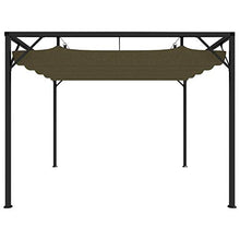 Tidyard Gazebo da Giardino con Tetto Retrattile Gazebo 3x3 m 180 g/m² Telo Scorrevole Poliestere Impermeabile Struttura in Acciaio con Tetto a Scomparsa Grigio Talpa