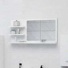 vidaXL Specchio da Bagno Grigio Cemento 90x10,5x45 cm in Truciolato