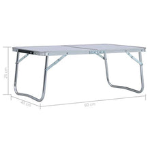 vidaXL Tavolo da Campeggio Pieghevole Robusto Salvaspazio Comodo Durevole Tavolino Maniglia Trasporto Telaio in Alluminio MDF Bianco 60x40cm
