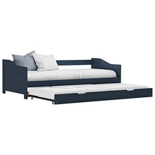 BIGTO - Divano letto estraibile, in legno di pino massello, 90 x 200 cm, colore: Grigio