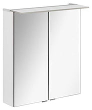 FACKELMANN - Armadietto da bagno con specchio a LED, con sistema di chiusura morbida, dimensioni: ca. 60 x 69 x 15 cm, armadio di alta qualità con specchio e illuminazione per il bagno/corpo: bianco