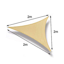 YYWJ - Tenda parasole a triangolo, 2 x 2 x 2 m, tenda da giardino anti-UV con corda per vento, tenda parasole portatile per esterni