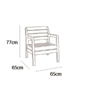 Keter Delano Lounge Set, Set Mobili da Giardino con Divano 2 Posti 2 Poltrone e Tavolino, Cappuccino