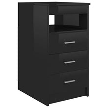 vidaXL Cassettiera Nero Lucido 40x50x76 cm in Legno Multistrato