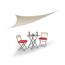 Relaxdays Vela Ombreggiante, Parasole Triangolare, Corde per Fissaggio, per Giardino, Terrazza, 3.5 x 3.5 x 3.5 m, Beige,