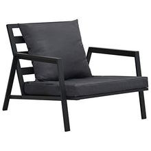 Tidyard Set Divani da Giardino 5 pz con Cuscini Alluminio Grigio Scuro,2 pz Divano 2 Posti+1 Poltrona+Tavolino Laterale+Tavolino,Salotto da Giardino,Divano da Giardino in Alluminio