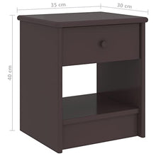 vidaXL Comodino Marrone Scuro 35x30x40 cm in Legno Massello di Pino