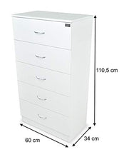 SAMIRA Cassettiera Moderna in Legno MDF Laccato Bianco - Mobile d'arredo settimino MOD. Eros
