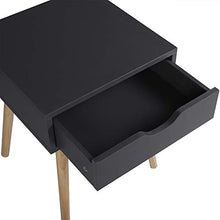 eSituro Set 2 Comodini da Camera da Letto Grigi Tavolino da Divano con Cassetti Gambe in Legno 40x40x50 cm SCD0153-2