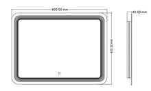 Dr. Fleischmann Design Specchio del Bagno con Illuminazione LED GS086 Interruttore tattile Bianco Freddo IP44 (80 x 60 cm)