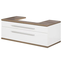 FACKELMANN Set di mobili da bagno Stanford 3 pezzi, con mobiletto sospeso e vasca in ceramica da 110 cm e armadietto a specchio a LED