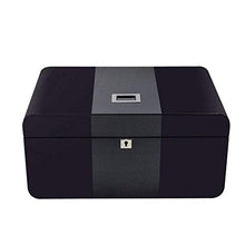 NIHAOA Accessori del Sigaro Corrosione Cigar Humidor Superficie di Cuoio for i sigari Desktop Rivestito Cedro Box con igrometro e umidificatore, Nero Buon apporto di umidità
