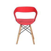 Sedia da pranzo moderna in plastica stile minimalista con gambe in ferro per cucina, sala da caffè, soggiorno, ristorante set di 4 (rosso, 4)
