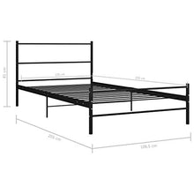 BIGTO - Struttura letto in metallo acciaio per camera da letto, 100 x 200 cm, colore: Nero