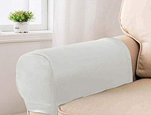 Hanhan, 2 copribraccioli per divano, in pelle sintetica e spandex, per poltrona, copribraccioli elasticizzati, impermeabili, per poltrone, divani, mobili, protezione (bianco)
