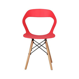 Sedia da pranzo moderna in plastica stile minimalista con gambe in ferro per cucina, sala da caffè, soggiorno, ristorante set di 4 (rosso, 4)