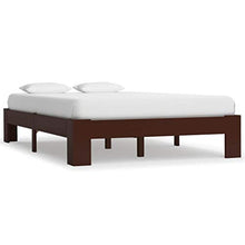 BIGTO - Struttura letto in legno di pino massiccio, per camera da letto, 120 x 200 cm, colore: Marrone scuro