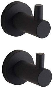 Ghelf 304 Gancio in acciaio inox Singolo Cappotto Nero Coat HOGLBACK Vernice Asciugamano Piatto Gancio 2 Confezione Montata a parete SUS304 Acciaio inossidabile Acciaio inox Supporto per abiti singoli
