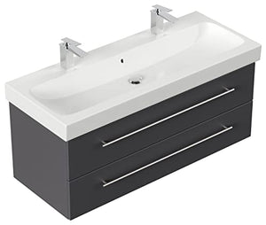 emotion ICON120CM000104DE - Lavabo con mobiletto, in Legno, 120 x 45 x 46,6 cm, Colore: Antracite Lucido