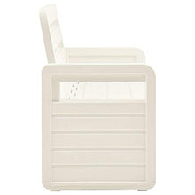 Tidyard Cassapanca da Giardino per Esterno 2 Posti in Plastica Bianca con Braccioli e Schienale,Panca con Contenitore da Giardino per Esterno con 2 Posti in Plastica Bianca 132,5x58x89 cm
