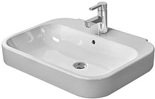 Lavabo Duravit Happy D.2 60cm con troppopieno, con Panca per Rubinetto, 1 Foro per Rubinetto, colorazione: Bianco con Wondergliss - 23166000001