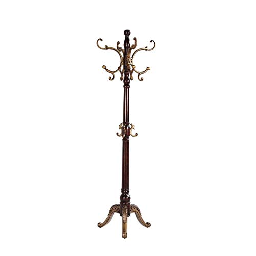 HYY-YY Armadio tradizionale in legno massello, armadio in legno massello, albero d'ingresso in legno massiccio Fraxinus con base di supporto, per camera da letto e soggiorno (caffè)