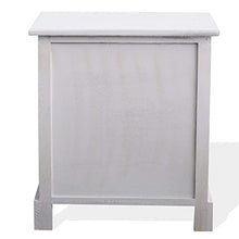 Rebecca Mobili Comodino Montato Bianco, cassettiera 2 cassetti, Legno Paulownia, Vintage Shabby Chic, da Camera Ingresso Bagno - Misure: 45 x 42 x 29 cm (HxLxP) - Art. RE4571