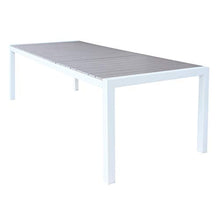 Milani Home s.r.l.s. Tavolo Rettangolare Allungabile in Alluminio da Esterno Giardino, per Ristorante Albergo di Design, Cm 162/242 X 100 X 74 H Colore Bianco