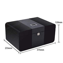 NIHAOA Accessori del Sigaro Corrosione Cigar Humidor Superficie di Cuoio for i sigari Desktop Rivestito Cedro Box con igrometro e umidificatore, Nero Buon apporto di umidità