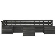 vidaXL Set Divani da Giardino su Pallet 8 pz Legno Pino Grigio Scuro