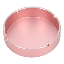Custodia per gioielli, batteria a vite integrata per scatola di immagazzinaggio in lega di alluminio, scatola di forma rotonda con anello di metallo, portaoggetti, mini scatola del tesoro(Oro rosa)