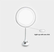 ADSE Specchio per Il Trucco del LED 5 X Specchio per Il Trucco del Bagno con ingrandimento con Potente Ventosa di 180 Gradi; Specchio da Viaggio Rotation Daylight Cordless e Compatto